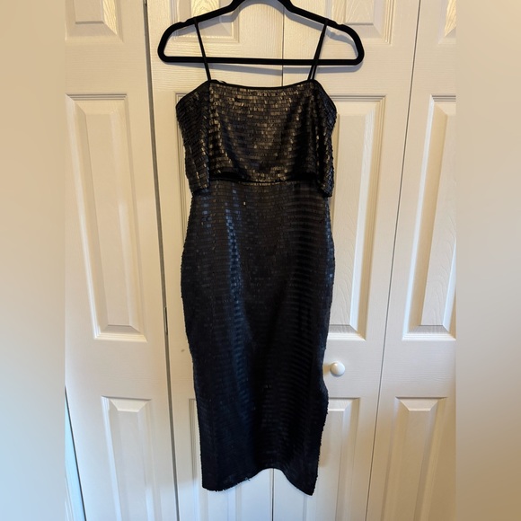 Karina Grimaldi Black Hayye Sequin Midi Dress XS NWT - Picture 2 of 5